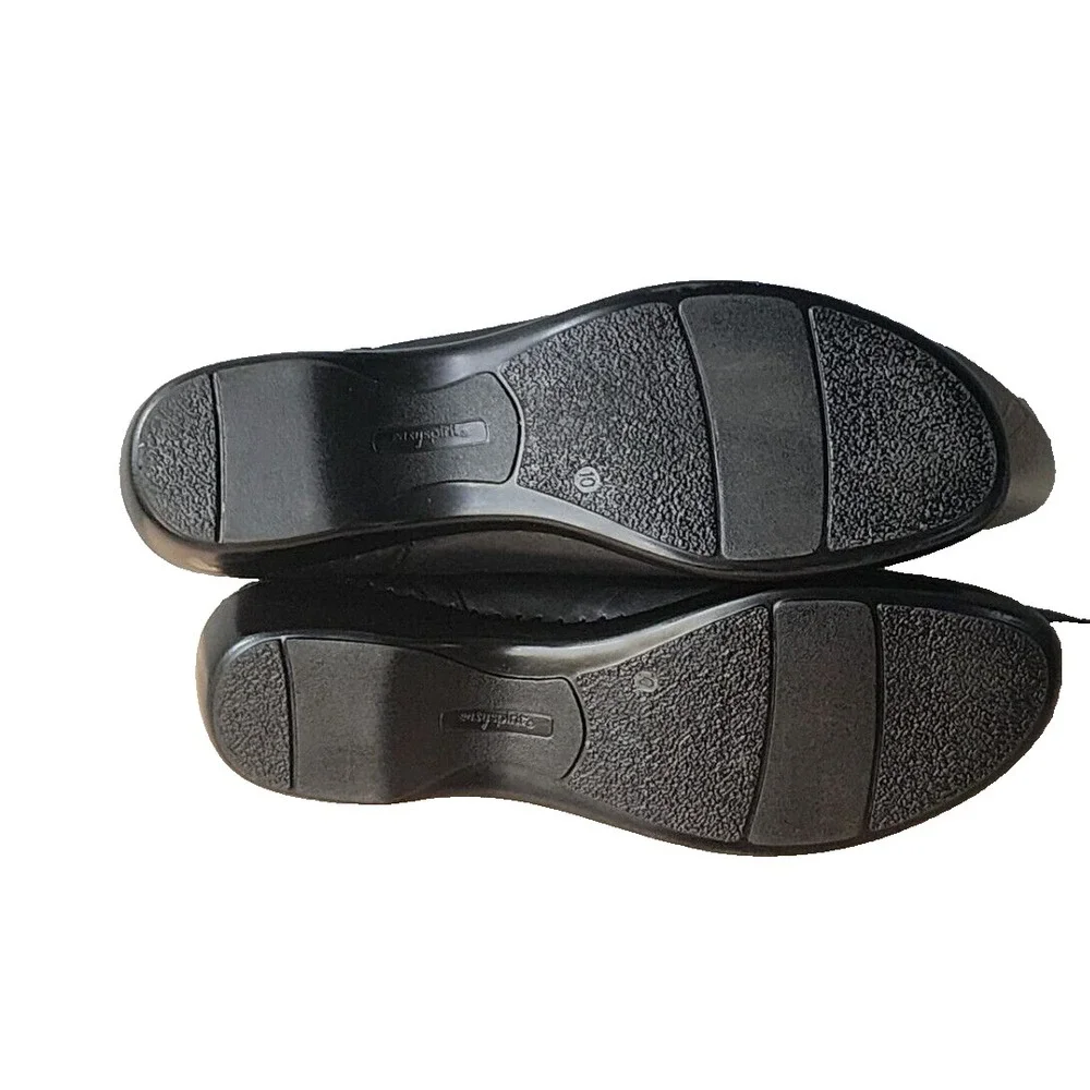 Women's EASY SPIRIT Black Slip-on Wedge Heel SHOES, Size 10N‎